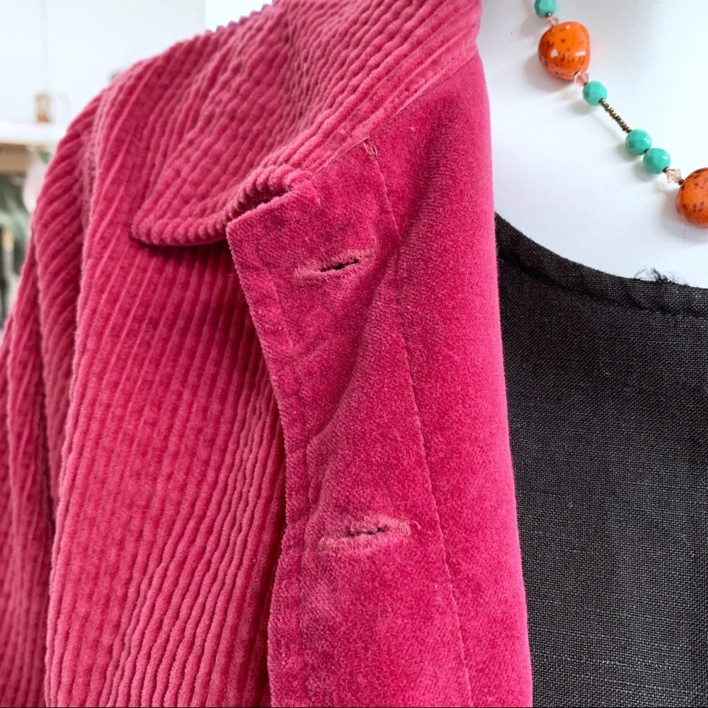 “Dark Pink Thick Wale-Corduroy Jacket” - Picture 2 of 8
